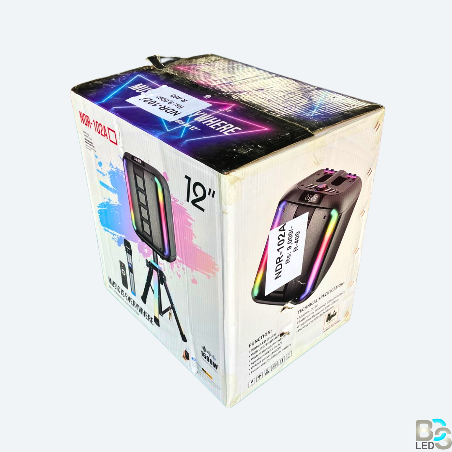 NDR-102A 12 Inch 40W LED Lights Party Speaker