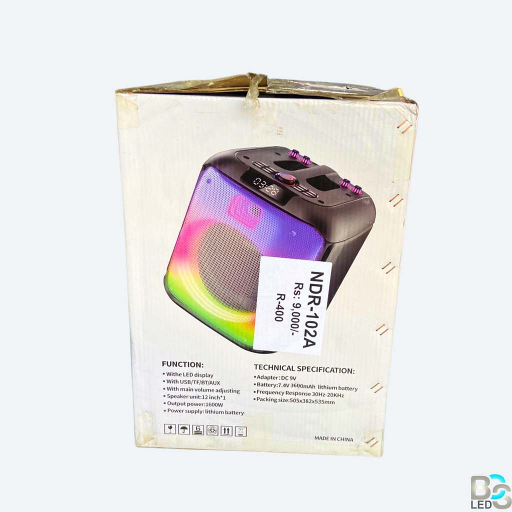 NDR-102A 12 Inch 40W LED Lights Party Speaker