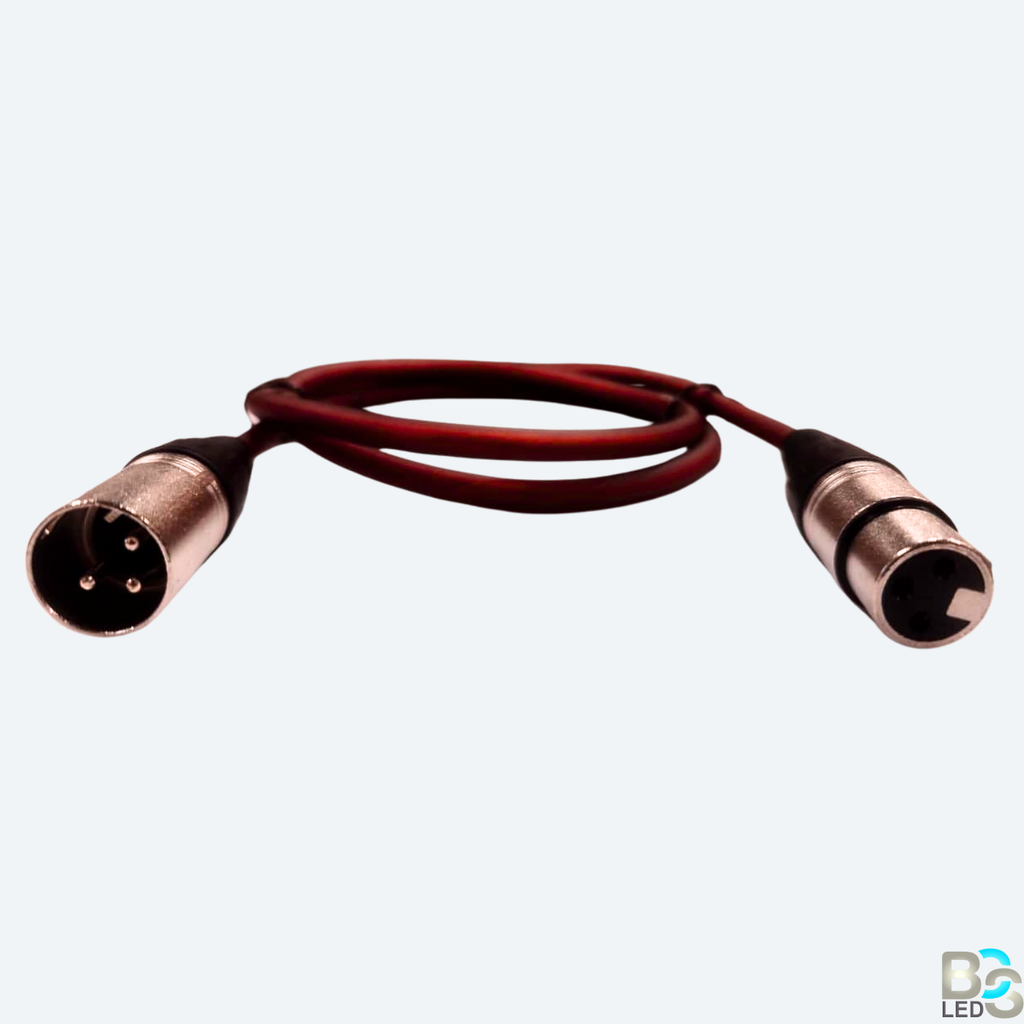 BCS LED Professional 1-Meter XLR Male to Female Balanced Audio Cable