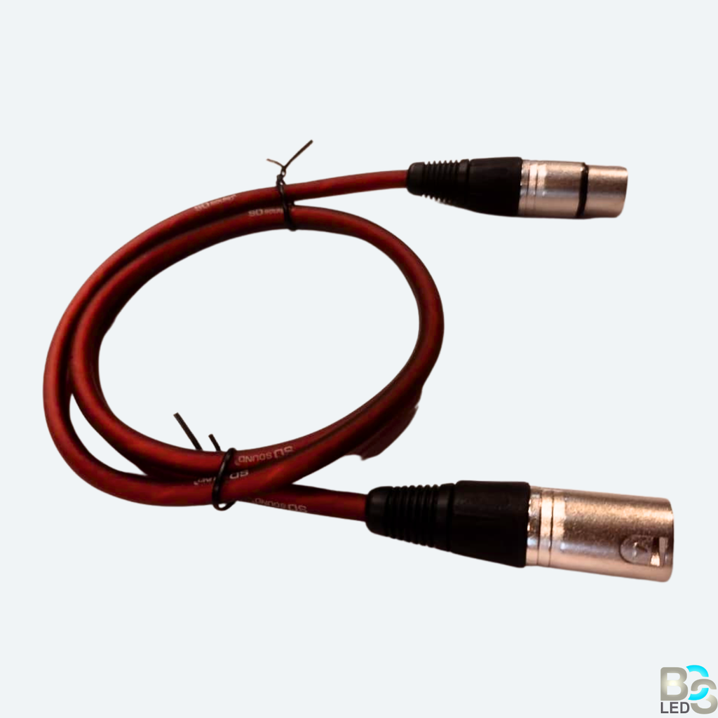 BCS LED Professional 1-Meter XLR Male to Female Balanced Audio Cable