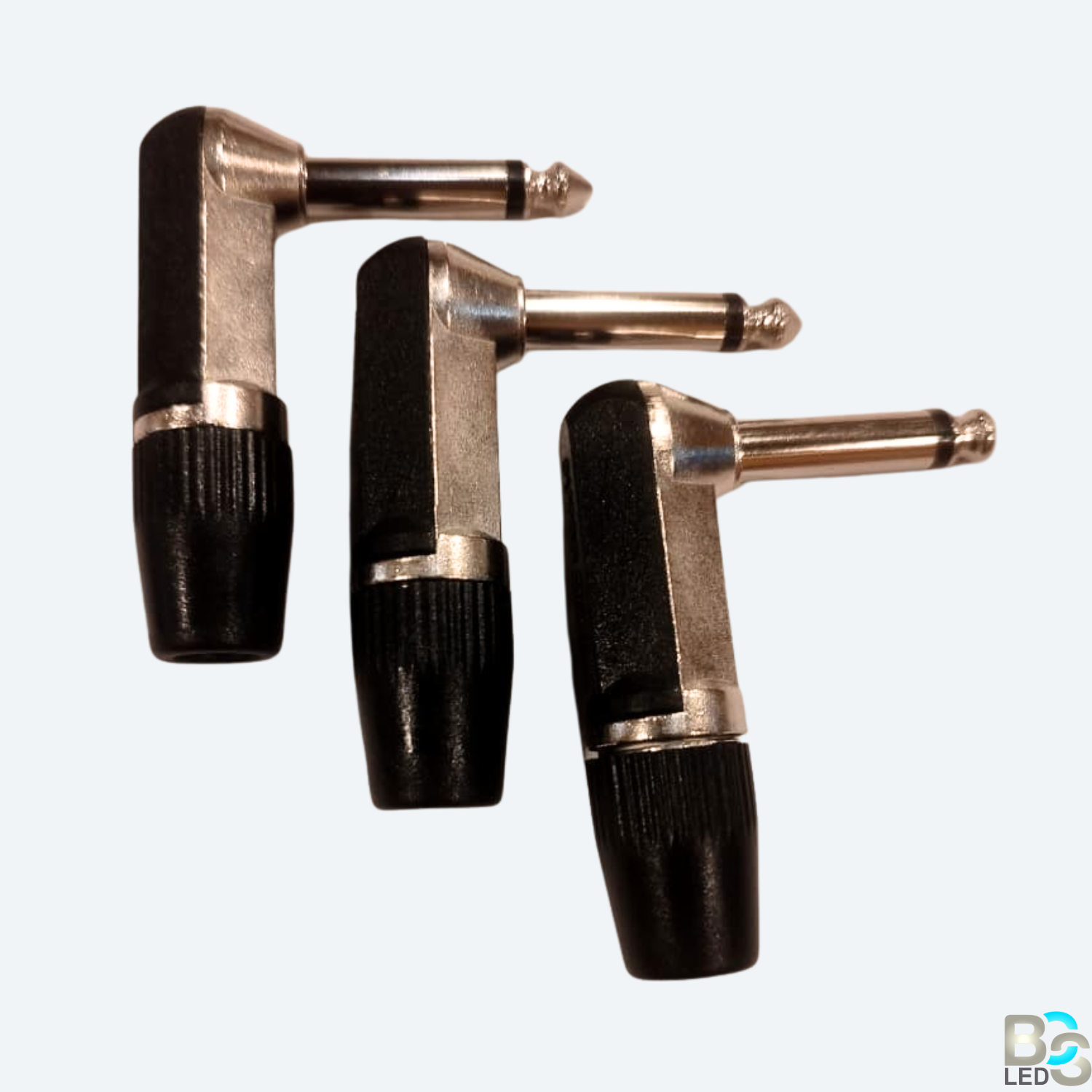 BCS LED Professional 6.35mm (1/4 Inch) Mono Jack Right-Angle Connector - Heavy Duty TS Audio Plug for Patch Cables (Pack of 5)