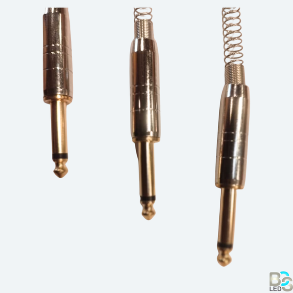 BCS LED Professional 6.35mm (1/4 Inch) Mono Straight Jack Connector - Heavy Duty TS Audio Plug with Spring Strain Relief (Pack of 5) 2