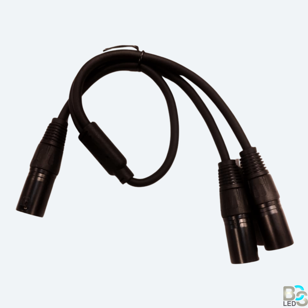 BCS LED Professional XLR Male to Dual XLR Female Y-Splitter Cable - 0.5M Balanced Audio Patch Cord for Mixers, Mics, and Amplifiers