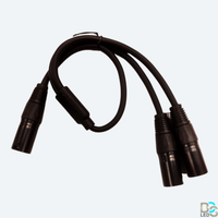 BCS LED Professional XLR Male to Dual XLR Female Y-Splitter Cable - 0.5M Balanced Audio Patch Cord for Mixers, Mics, and Amplifiers