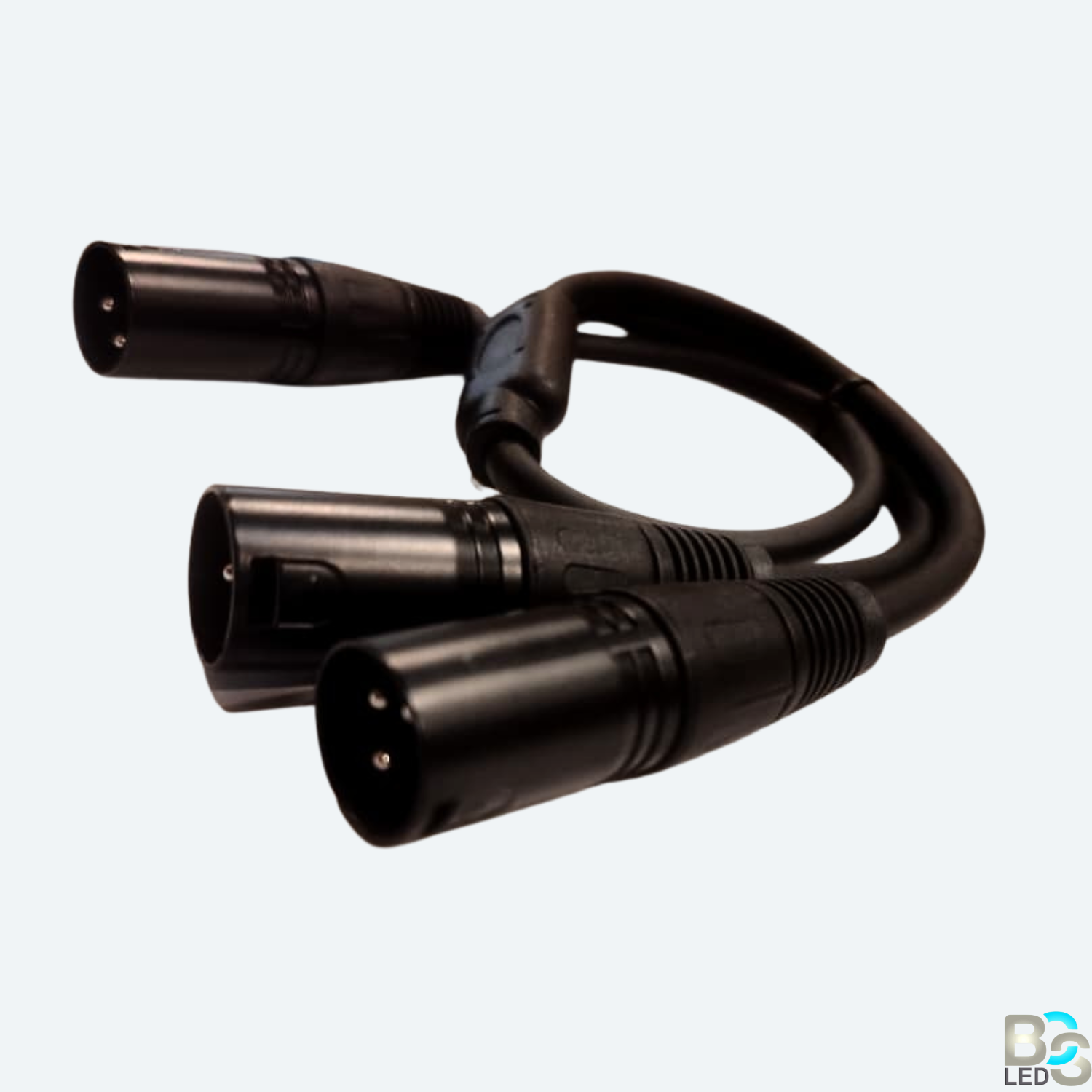 BCS LED Professional XLR Male to Dual XLR Female Y-Splitter Cable - 0.5M Balanced Audio Patch Cord for Mixers, Mics, and Amplifiers
