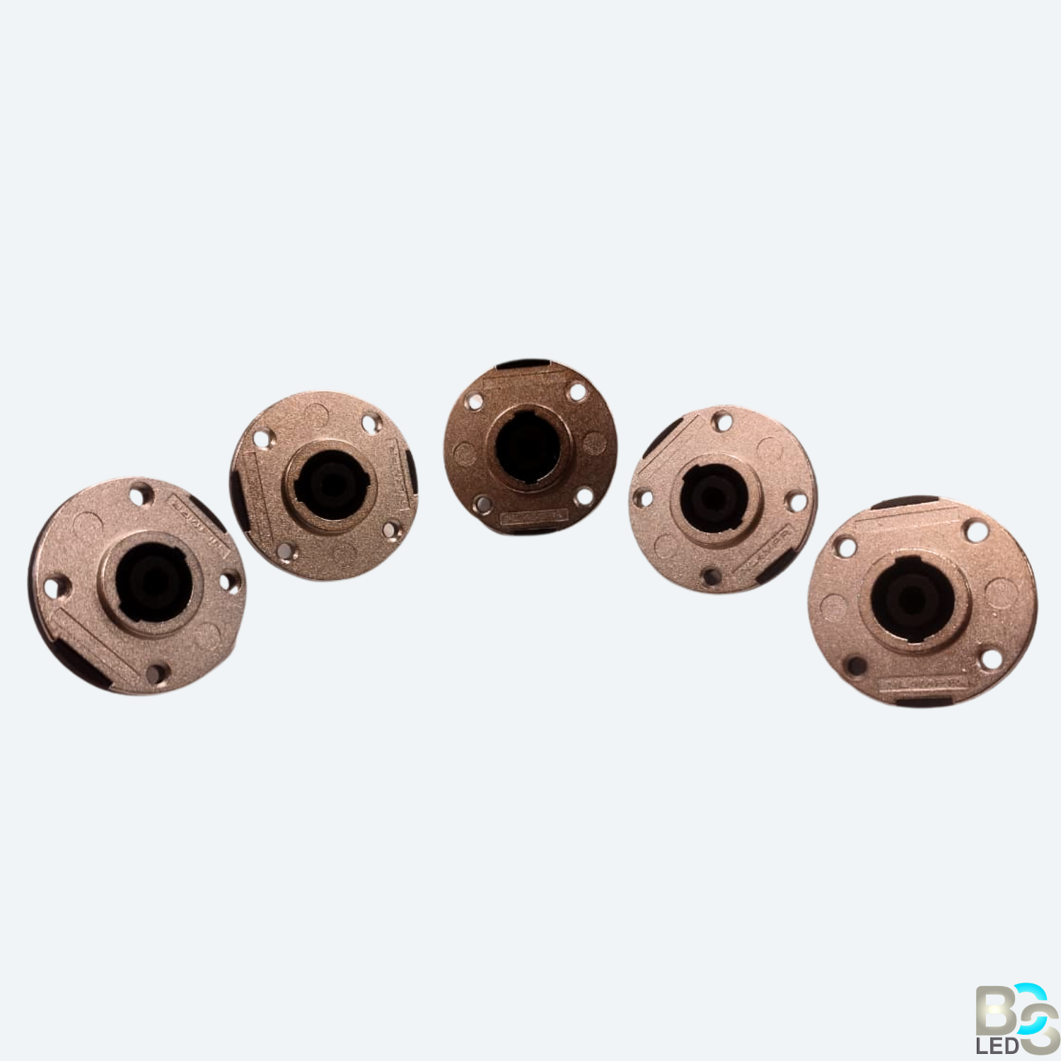 BCS LED Professional NL4MP Speakon Female Chassis Mount Connector - 4-Pole Panel Socket for Loudspeakers and Amplifiers (Pack of 5)