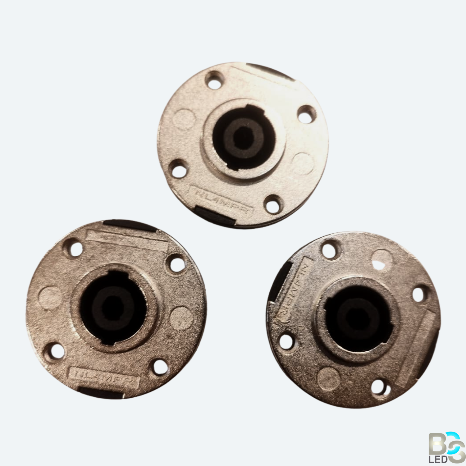 BCS LED Professional NL4MP Speakon Female Chassis Mount Connector - 4-Pole Panel Socket for Loudspeakers and Amplifiers (Pack of 5)