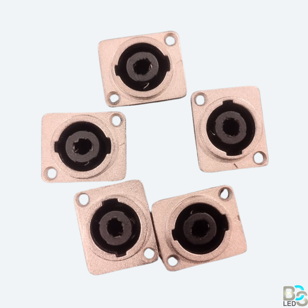 BCS LED Professional Speakon Female Connector - 4-Pole Twist Lock Audio Plug for PA Speakers, Amplifiers, and Stage Monitors